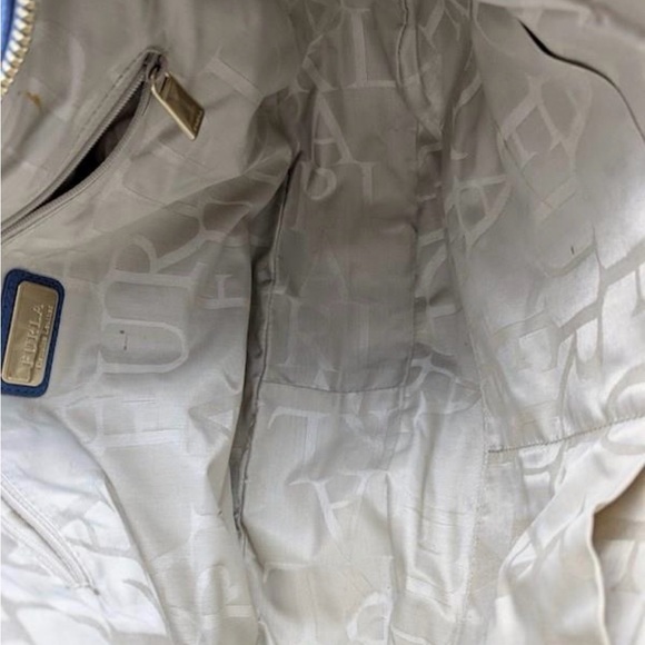 GORGEOUS Furla Slate Blue Ginevra Hobo Bag - COA incl - Video best shows color. - Picture 6 of 16